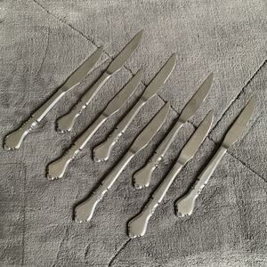 Stanley Roberts DORCHESTER Stainless Rogers Burnished Flatware 9” Steak Knives